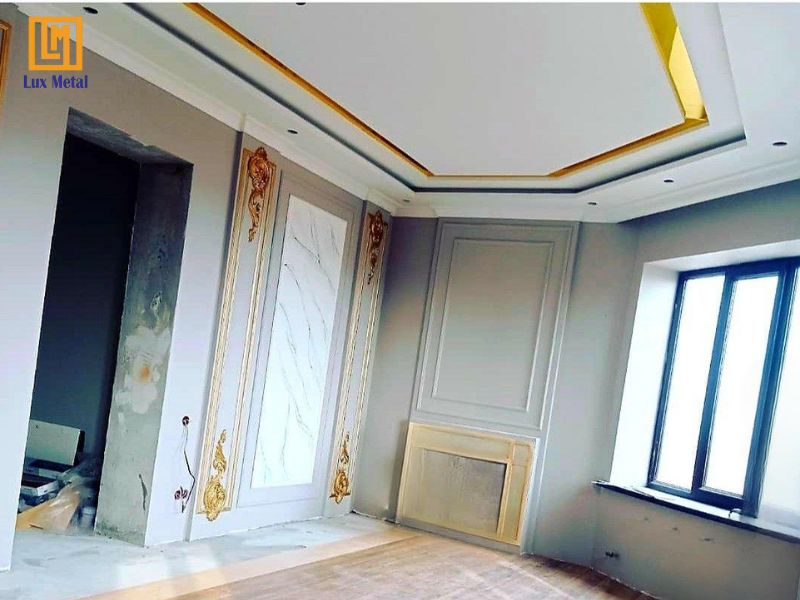 Nẹp Inox Trần Thạch Cao Thi công nẹp inox trần thạch cao tại Lux Metal
