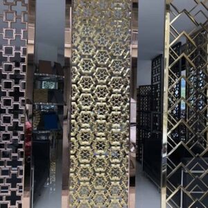 Vách ngăn phòng khách bằng inox