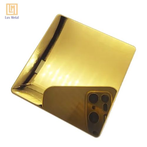 Tấm Inox Vàng Gương Inox 201 vàng gương với độ bóng cao dùng trong trang trí nội thất
