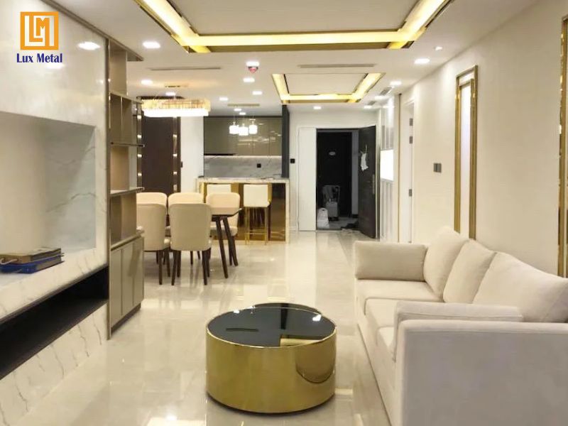 Công trình sau khi đã hoàn thiện thi công nẹp U inox
