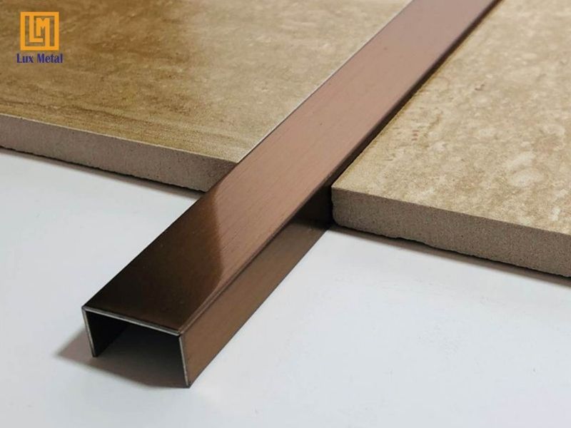 Nẹp inox chữ U với mặt cắt chữ U đặc trưng