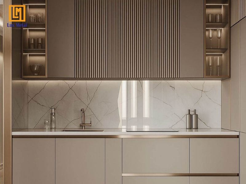 Nẹp Inox ứng dụng trong thiết kế nội thất phòng bếp