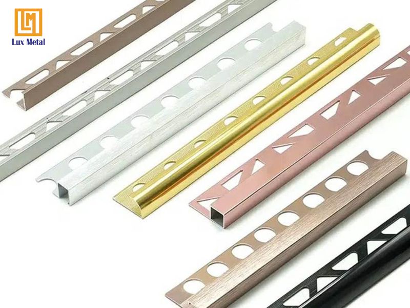 Nẹp Inox với nhiều màu sắc khác nhau như bạc, vàng, đen, đồng