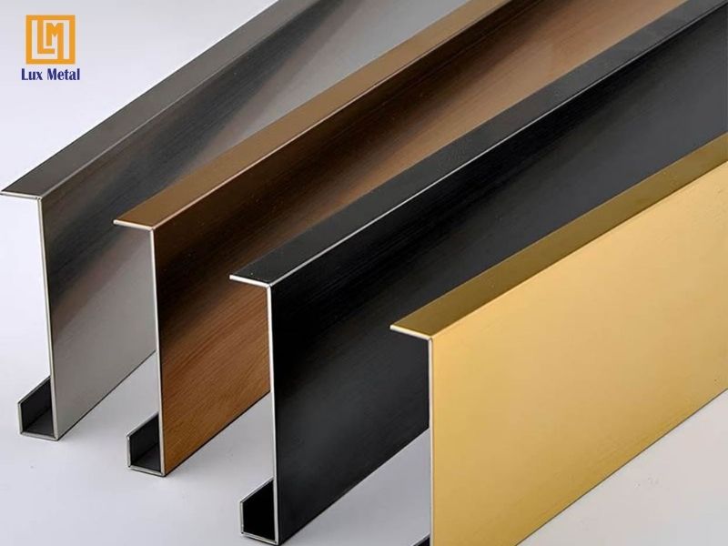 Nẹp U inox với đa dạng kiểu dáng và màu sắc