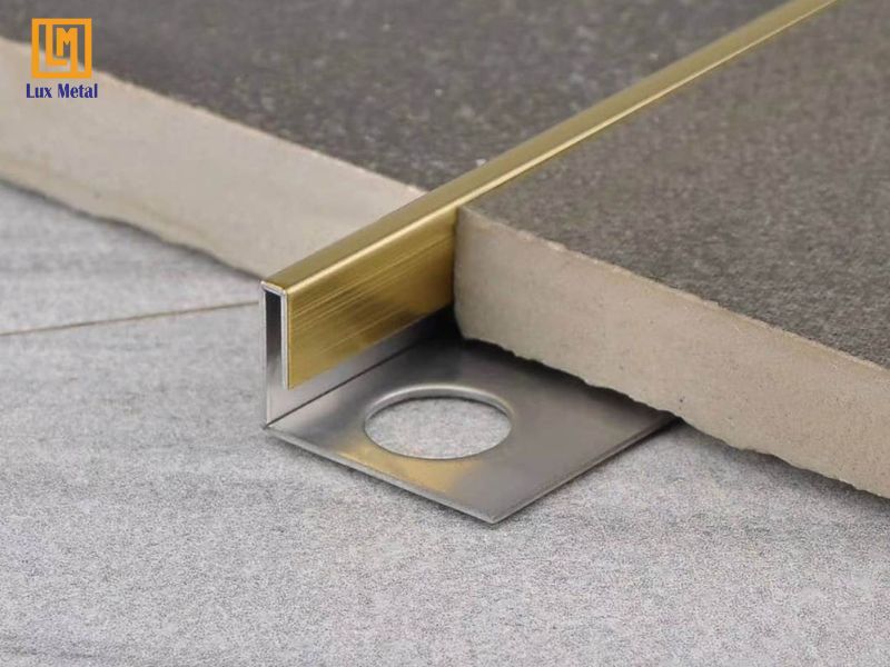 Thi công nẹp L inox ốp gạch