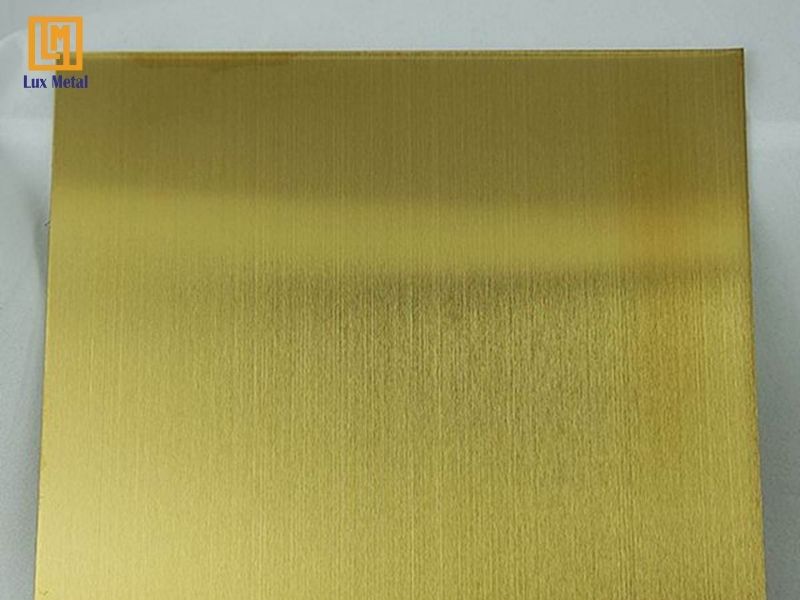 Tấm inox xước màu vàng gold sang trọng