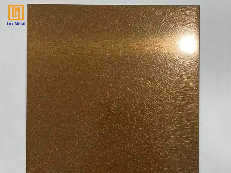 Inox xước rối vàng hồng hiện đại