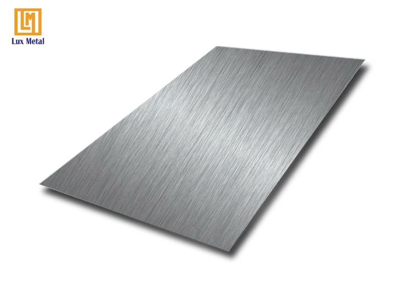 Tấm inox xước HL với đường vân mịn trên bề mặt