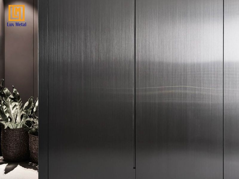 Dùng tấm inox xước trong trang trí nội thất sang trọng