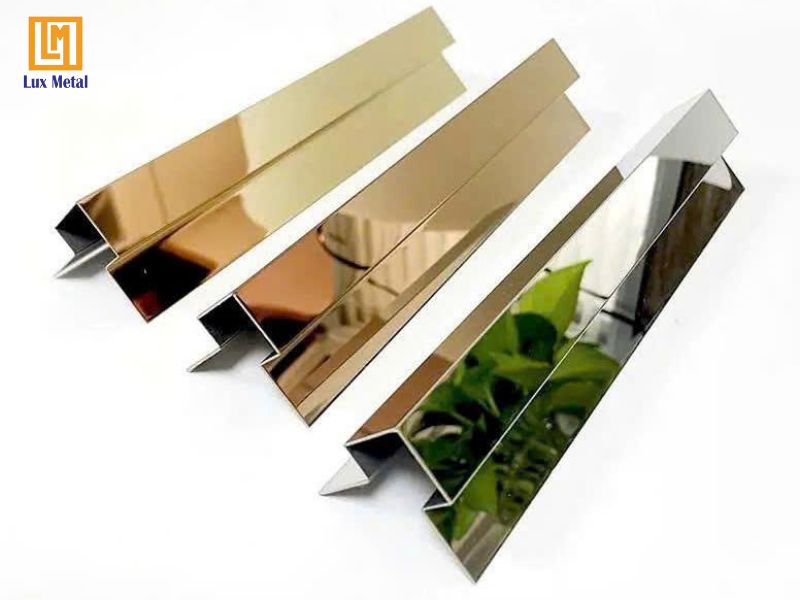 Nẹp inox góc vuông 2 cánh cơ bản