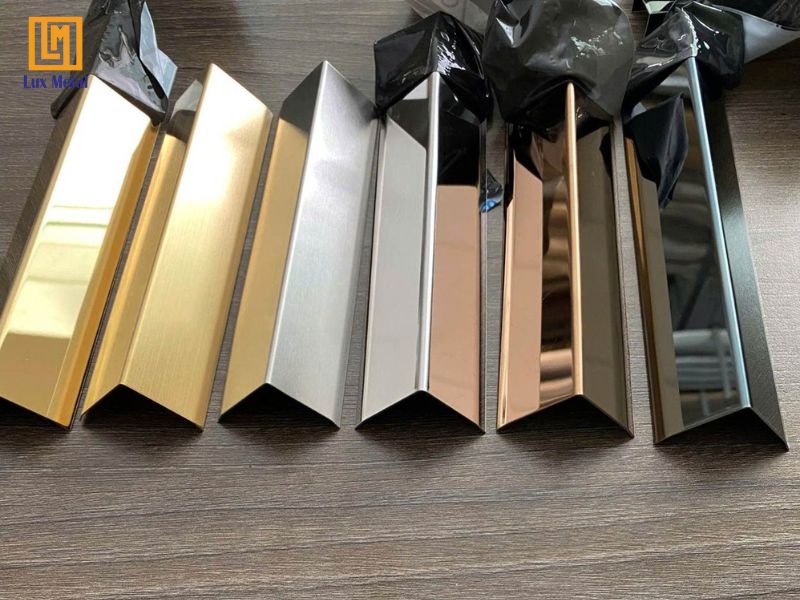 Nẹp inox 304 chữ V bảo vệ góc tường với thiết kế góc nhọn