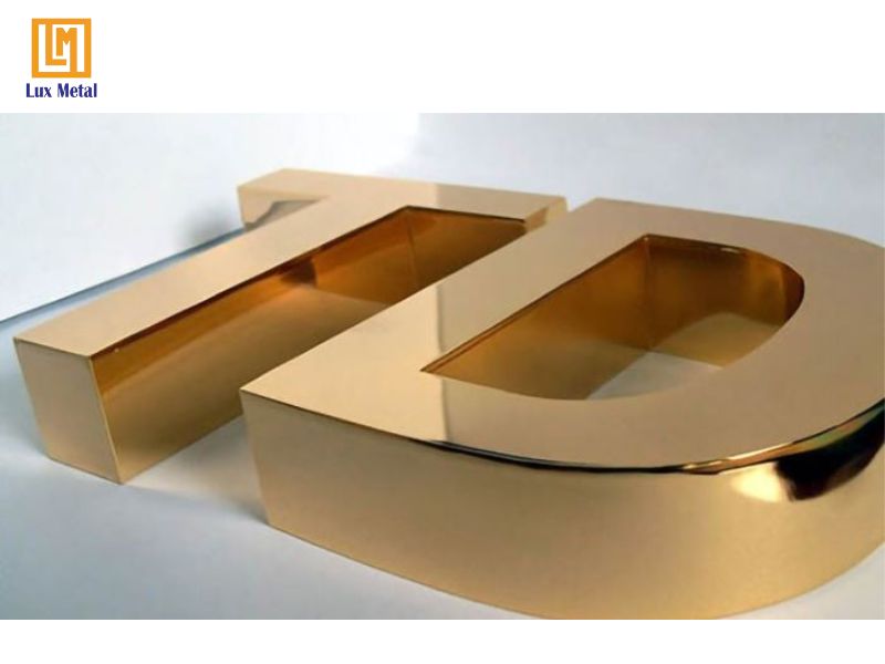 Gia công chữ nổi inox 304 | Báo giá thi công chữ inox tại TPHCM Chữ inox mạ đồng bóng gương chống oxy hóa cao cấp