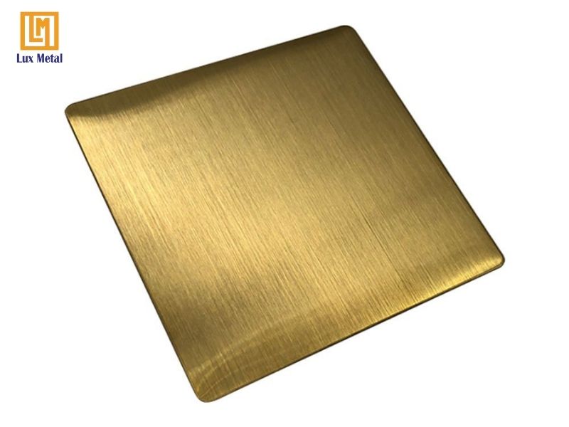 Dịch vụ gia công đánh xước inox chuyên nghiệp tại TPHCM Inox xước vàng dùng cho trang trí nội thất sang trọng