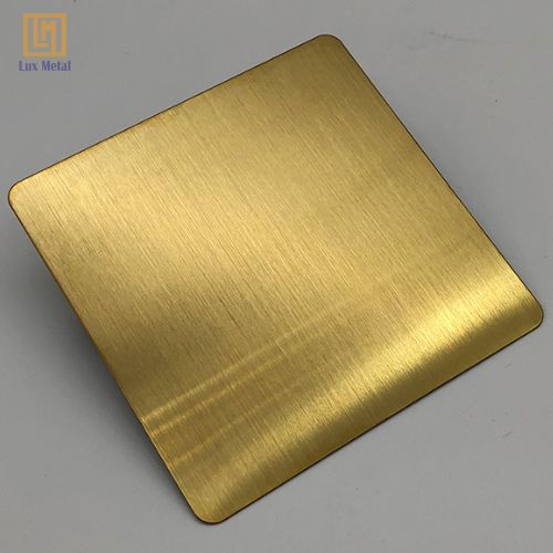 Tấm Inox Vàng Xước Tấm inox vàng xước 304 cao cấp dùng trong trang trí nội thất