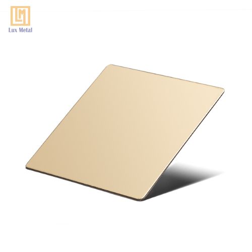 Tấm Inox Gương Champagne Tấm inox gương champagne 201 dùng cho trang trí nội thất cao cấp