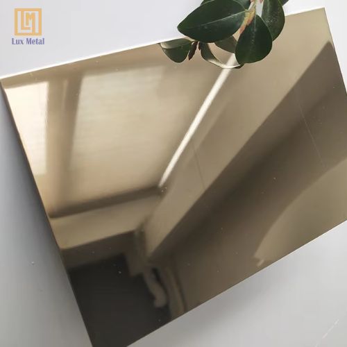 Tấm Inox Gương Champagne Tấm inox gương champagne 316 với khả năng chống ăn mòn cao cho công trình ven biển