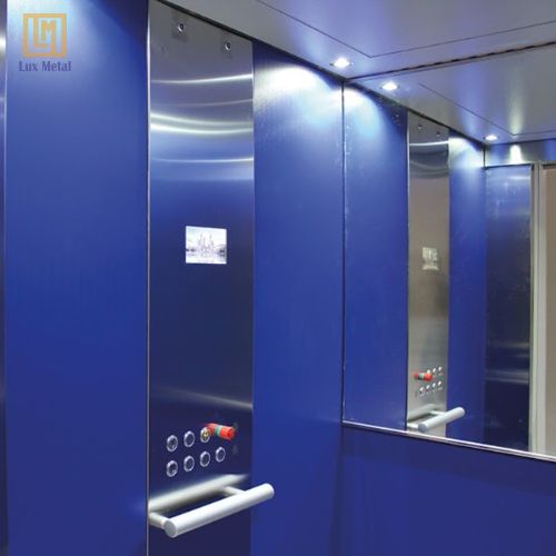 Tấm Inox Gương Xanh Dương Inox gương xanh dương trang trí thang máy cao cấp