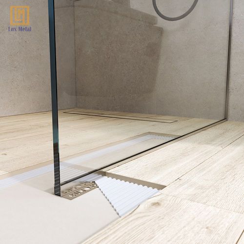 Nẹp U Inox Kính Cường Lực Nẹp U inox lắp đặt cho vách kính phòng tắm ngăn nước tràn
