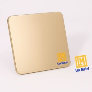 Trang chủ Tấm inox gương champagne bóng sáng với màu vàng nhạt đặc trưng