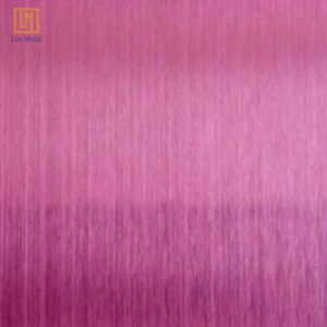 Tấm inox hồng xước với bề mặt xước hairline tinh xảo cùng màu hồng ánh kim sang trọng