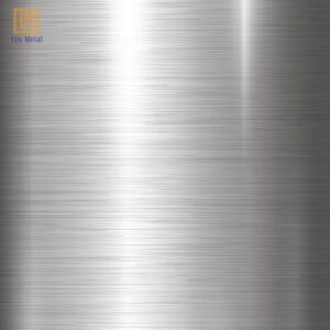 Tấm inox bạc xước với các đường xước đồng đều và màu trắng bạc sang trọng