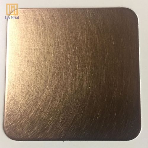 Tấm Inox Xước Rối Màu Đồng Tấm inox đồng xước rối được ứng dụng rộng rãi trong nhiều lĩnh vực