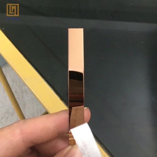 Nẹp la inox màu vàng hồng gương chính hãng