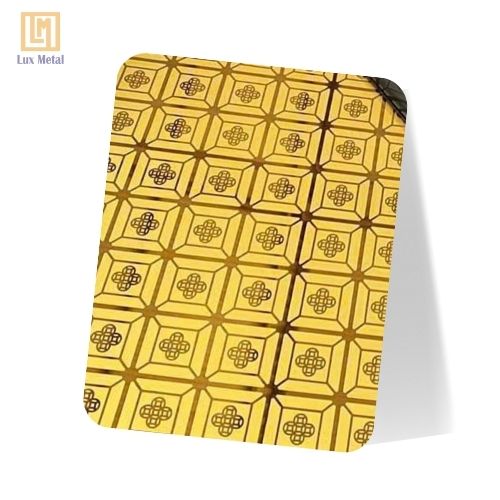 Tấm inox hoa ăn ăn mòn họa tiết đối xứng thẩm mỹ