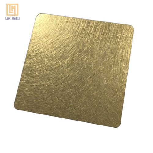 Tấm Inox Xước Rối Màu Vàng Gold Tấm inox vàng xước rối với nhiều ưu điểm nổi bật