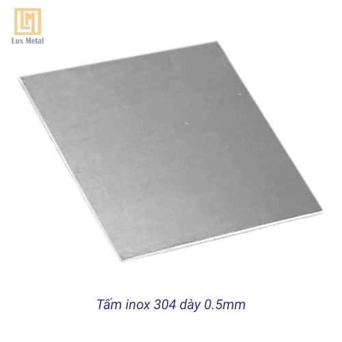 Tấm inox 304 dày 0.5mm với bề mặt sáng bóng và độ dày chính xác