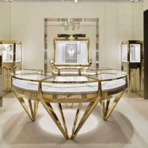 Tủ Inox Mạ Vàng Trưng Bày Trang Sức – Biểu Tượng Của Sự Sang Trọng